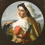 Spigolatrice nell'allegoria dell'Estate - Pittore Romano, XIX sec.