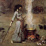 Unfilodi Magic Circle (John W. Waterhouse, olio su tela, 1886)