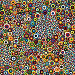 piccoli cerchi : Davide Nido, Semina 2, colle siliconiche su tela, cm 70x70, 2010