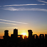 summer solstice sunrise over stonehenge